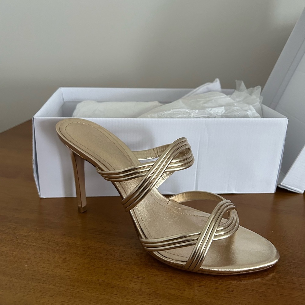 Schutz Brynn gold heels